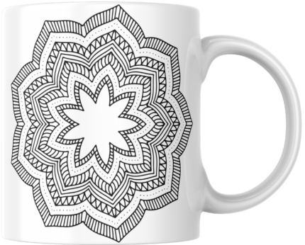 Mandala Printed Ceramic Mug | Coffee Mug | Tea Mug | Milk Mug | Designer Mug | 330 ml, Microwave & Dishwasher Safe | Mug for Kids | Mug for Friend, Birthday Gift